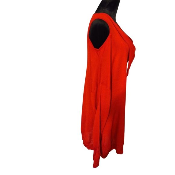 NICK VERREOS COLD SHOULDER-DEEP RED SWEATER-LONG SLEEVES-LIKE NEW-SIZE: 3X - Picture 3 of 9